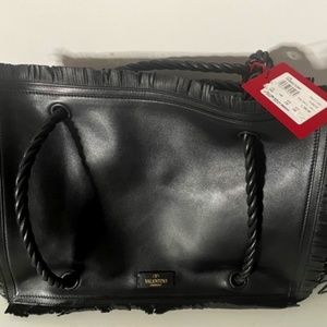 Valentino Women's Valentino Garavani Large The Rope Leather Tote - Bk Calf Skin